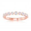 14K Rose Gold Miligrain Bezel Diamond Band
