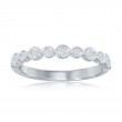 14K White Gold Miligrain Bezel Diamond Band