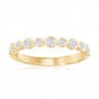 14K Yellow Gold Miligrain Bezel Diamond Band