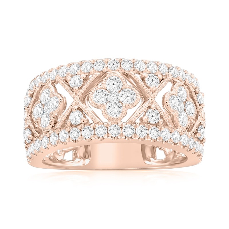14K Rose Gold Vintage Inspired Miligrain Anniversary Band