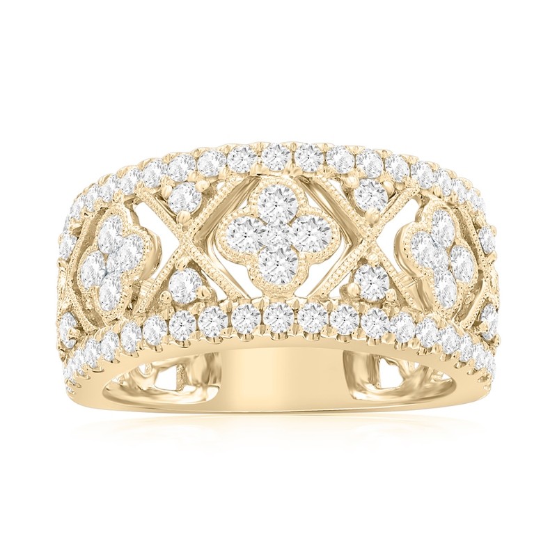 14K Yellow Gold Vintage Inspired Miligrain Anniversary Band
