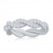 14K White Gold Twist Diamond Band