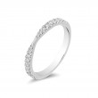 14K White Gold Pinched Diamond Band