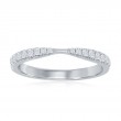 14K White Gold Pinched Diamond Band