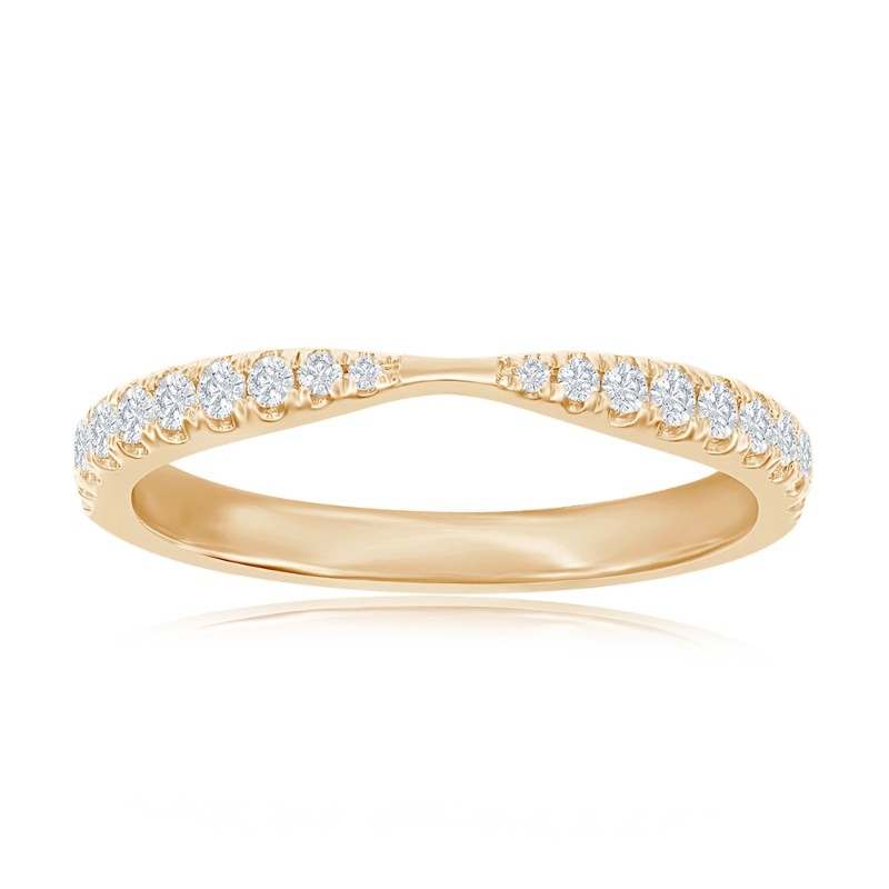 14K Yellow Gold Pinched Diamond Band