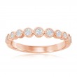 14K Rose Gold Miligrain Bezel Diamond Band