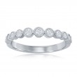 14K White Gold Miligrain Bezel Diamond Band
