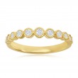 14K Yellow Gold Miligrain Bezel Diamond Band