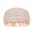 14K Rose Gold Multi-Row Pav&eacute; Anniversary Band