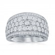 14K White Gold Multi-Row Pav&eacute; Anniversary Band