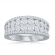 14K White Gold Multi-Row Pav&eacute; Anniversary Band
