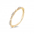 14K Yellow Gold Beaded Scalloped Diamond Band