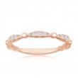 14K Rose Gold Beaded Scalloped Diamond Band