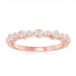 14K Rose Gold Round Bezel Diamond Band