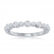 14K White Gold Round Bezel Diamond Band