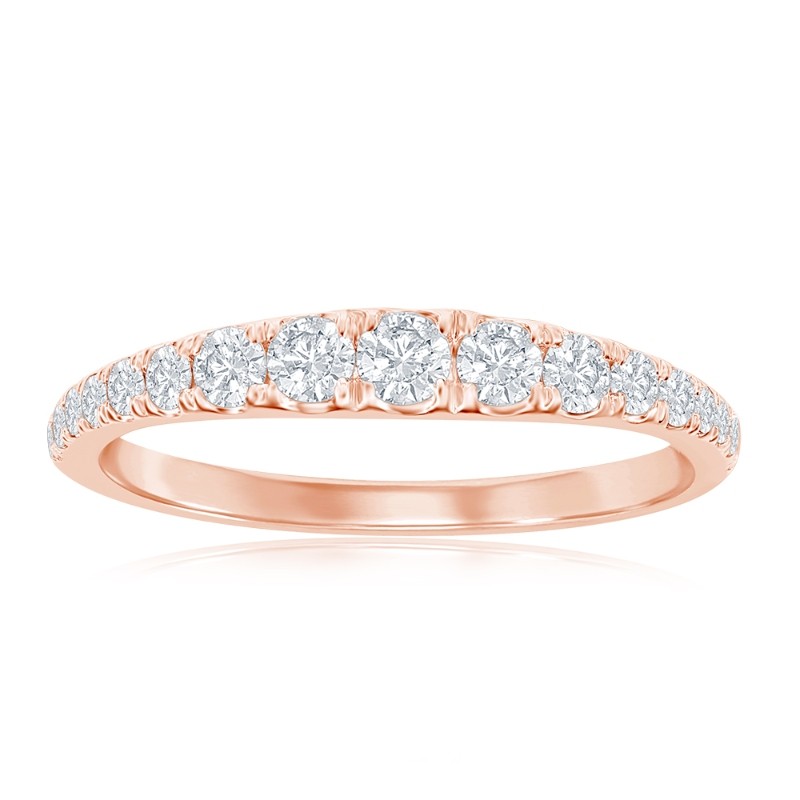 14K Rose Gold Graduated Diamond Band