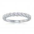 14K White Gold Spiral Diamond Band