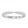 14K White Gold Pinched Diamond Band