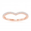 14K Rose Gold Curved Diamond Band