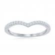 14K White Gold Curved Diamond Band