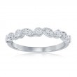 14K White Gold Miligrain Alternating Diamond Band