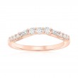 14K Rose Gold Curved Baguette Diamond Band