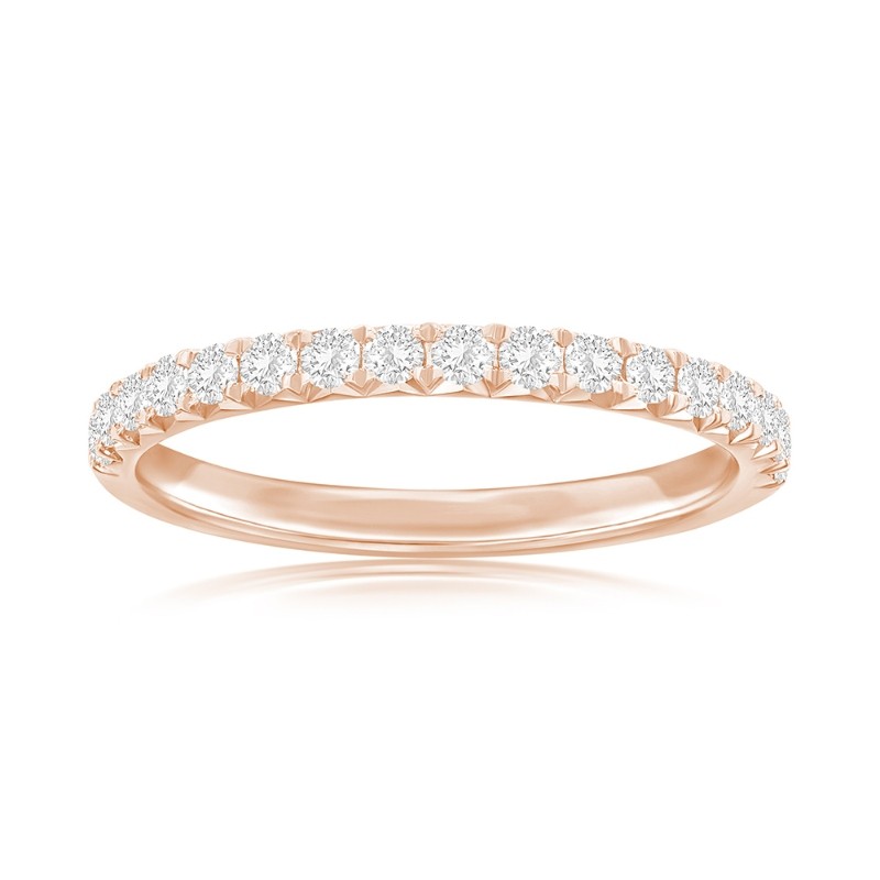 14K Rose Gold Pav&eacute; Diamond Band