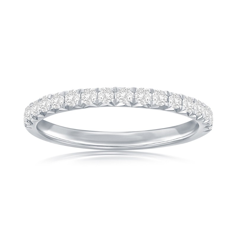 14K White Gold Pav&eacute; Diamond Band