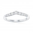 14K White Gold Curved Diamond Band