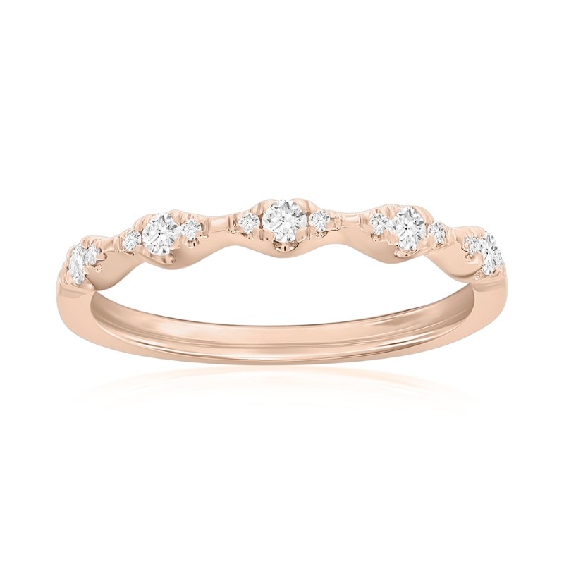 14K Rose Gold Graduated Diamond Band