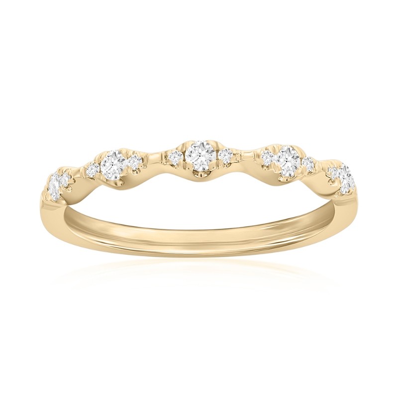14K Yellow Gold Graduated Diamond Band