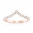 14K Rose Gold Curved Diamond Band