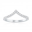 14K White Gold Curved Diamond Band