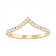 14K Yellow Gold Curved Diamond Band