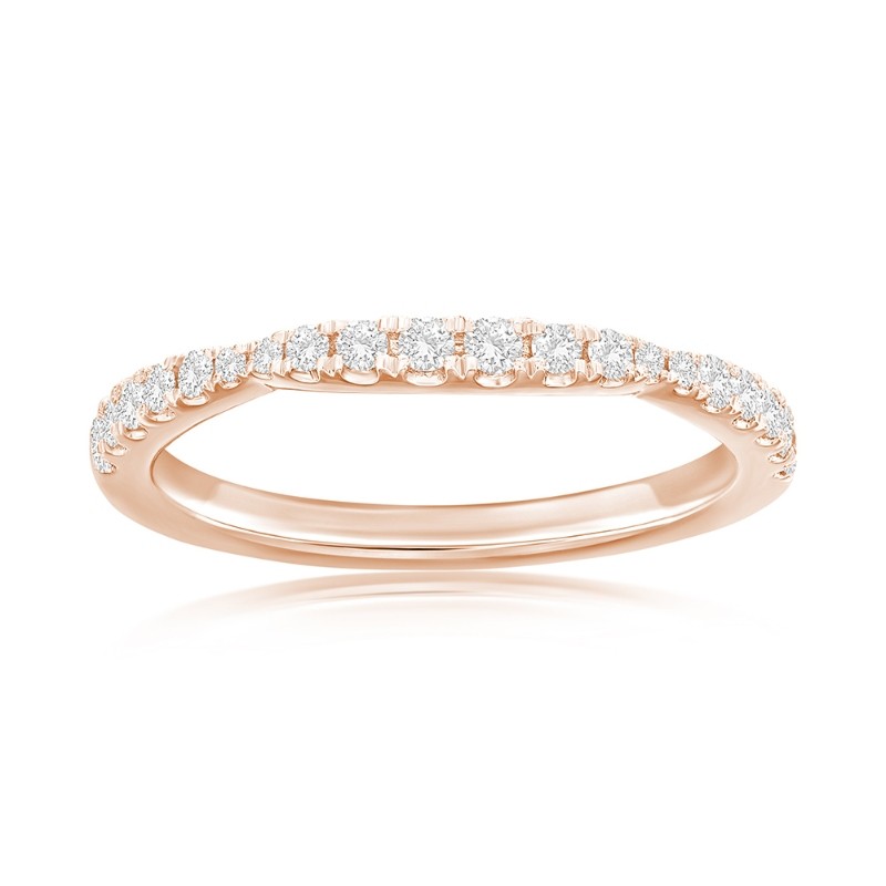14K Rose Gold Graduated Diamond Band