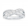 14K White Gold Crossover Anniversary Band