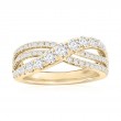 14K Yellow Gold Crossover Anniversary Band