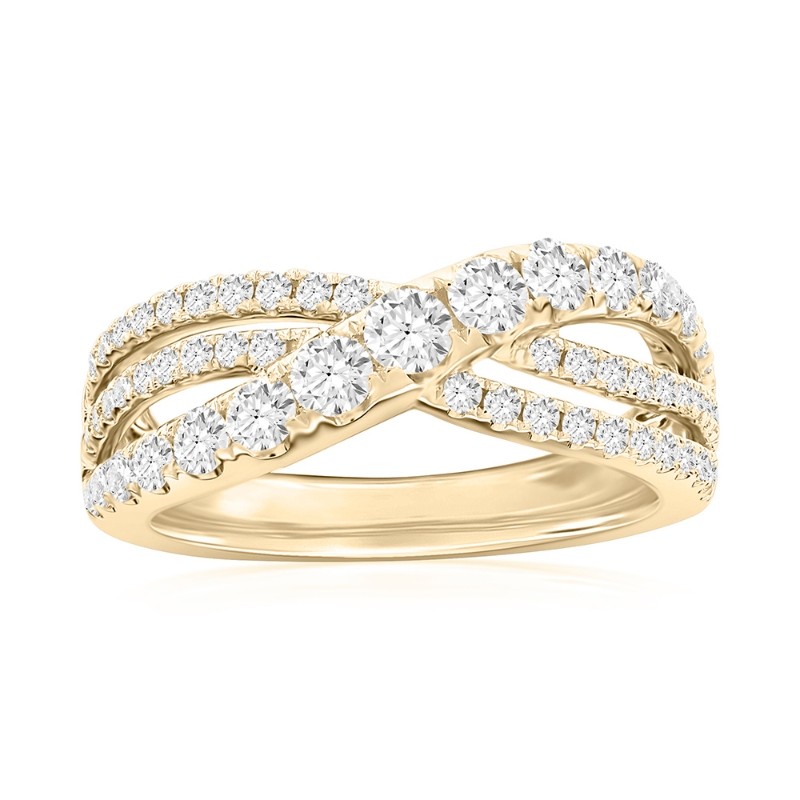 14K Yellow Gold Crossover Anniversary Band