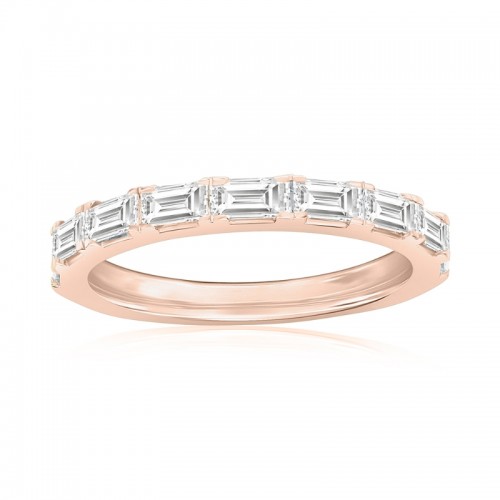14K Rose Gold Baguette Diamond Band