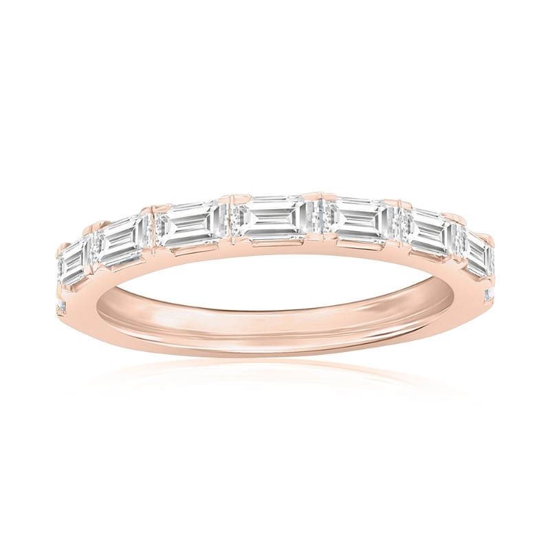 14K Rose Gold Baguette Diamond Band
