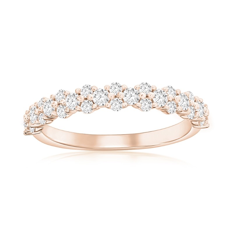 14K Rose Gold Pav&eacute; Diamond Band