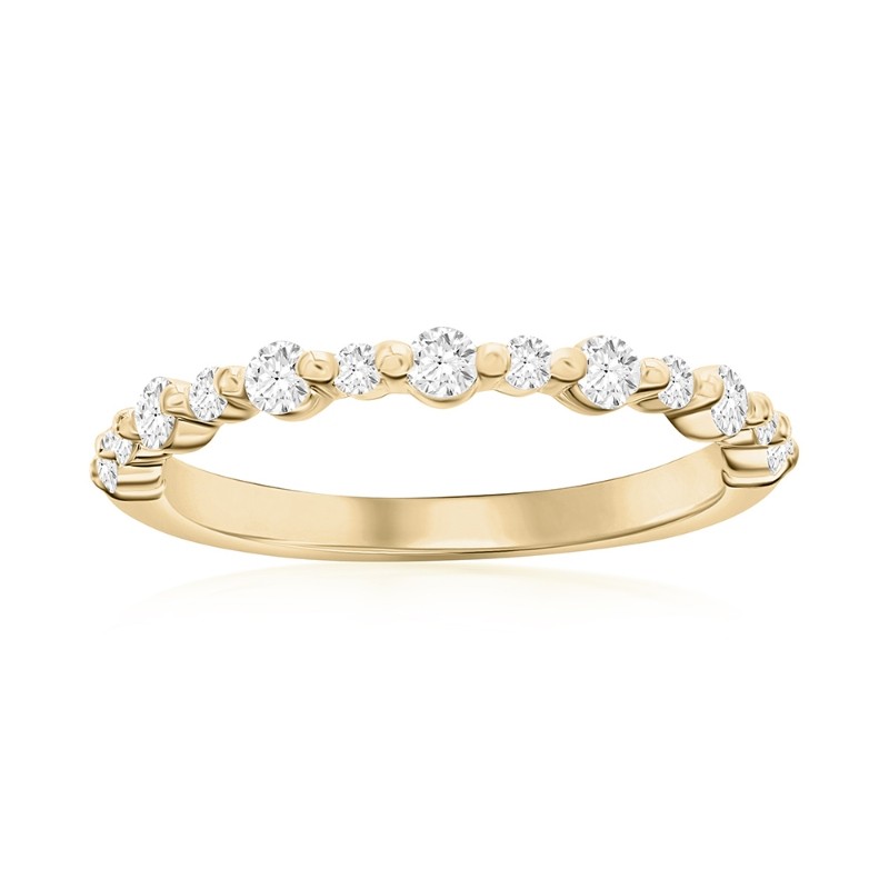 14K Yellow Gold Single Shared Prong Diamond Band