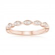 14K Rose Gold Scalloped Diamond Band