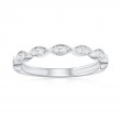 14K White Gold Scalloped Diamond Band