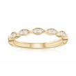14K Yellow Gold Scalloped Diamond Band