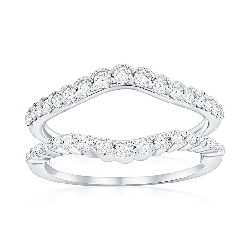 14K White Gold Diamond Ring Insert