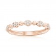 14K Rose Gold Beaded Scalloped Diamond Band
