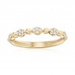 14K Yellow Gold Beaded Scalloped Diamond Band