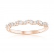 14K Rose Gold Waved Diamond Band