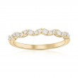 14K Yellow Gold Waved Diamond Band